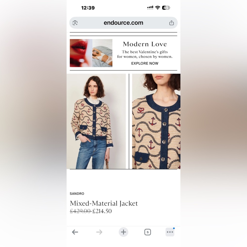 Sandro Mixed-Material Jacket - image 2